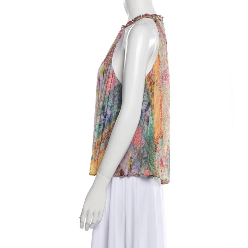 Alice + Olivia Printed Halter-neck Blouse - Picture 3 of 3